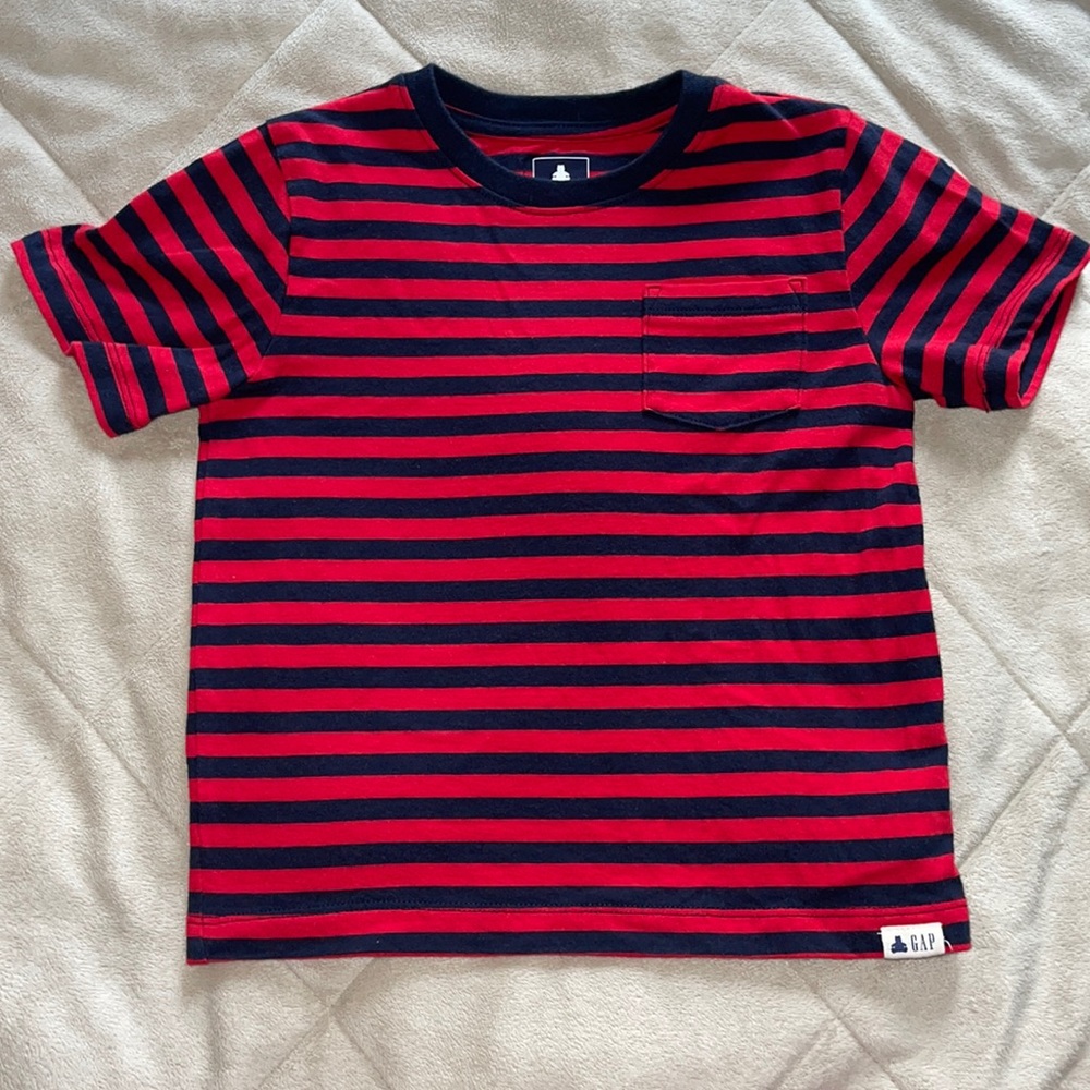 GAP Playtime Favorites Red & Blue Striped Cotton Tee